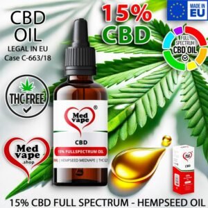 15 CBD FULLSPECTRUM HEMPSEED OIL 10ml MEDVAPE