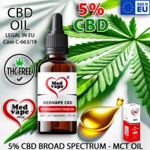 5 MEDVAPE CBD BROADSPECTRUM OIL 10ml MCT